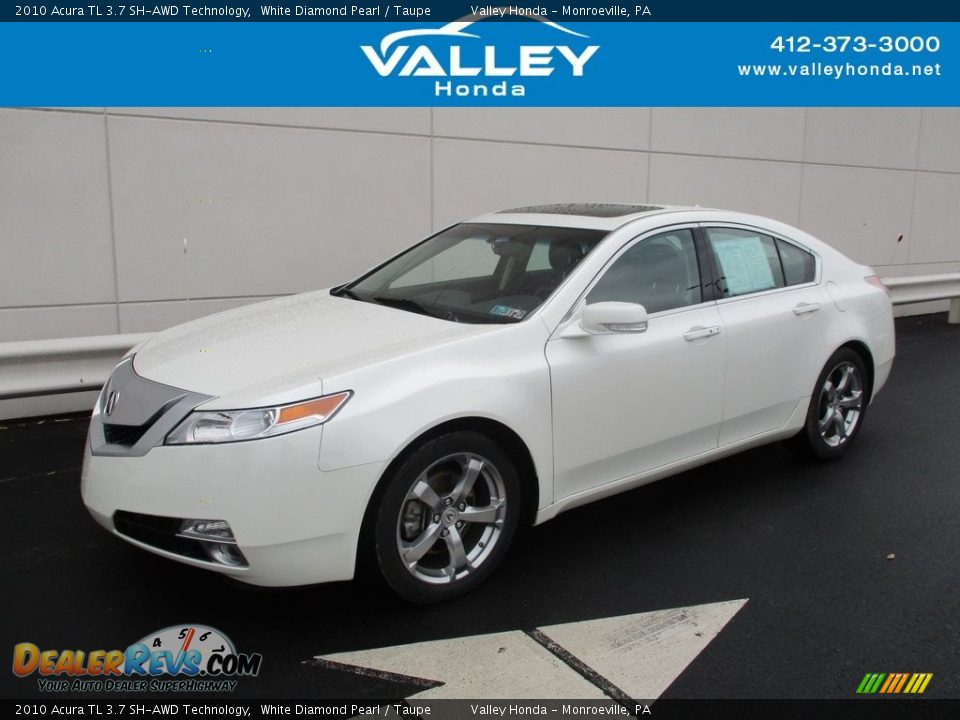 2010 Acura TL 3.7 SH-AWD Technology White Diamond Pearl / Taupe Photo #1