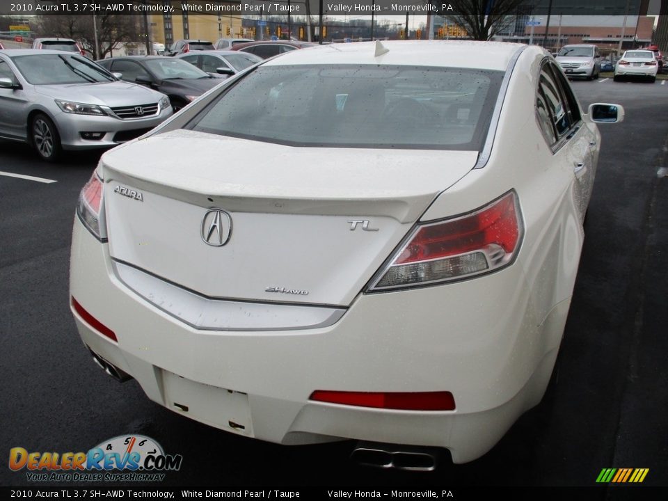 2010 Acura TL 3.7 SH-AWD Technology White Diamond Pearl / Taupe Photo #5