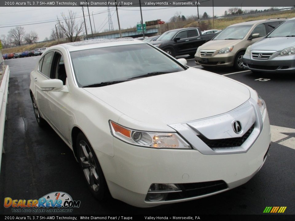 2010 Acura TL 3.7 SH-AWD Technology White Diamond Pearl / Taupe Photo #7