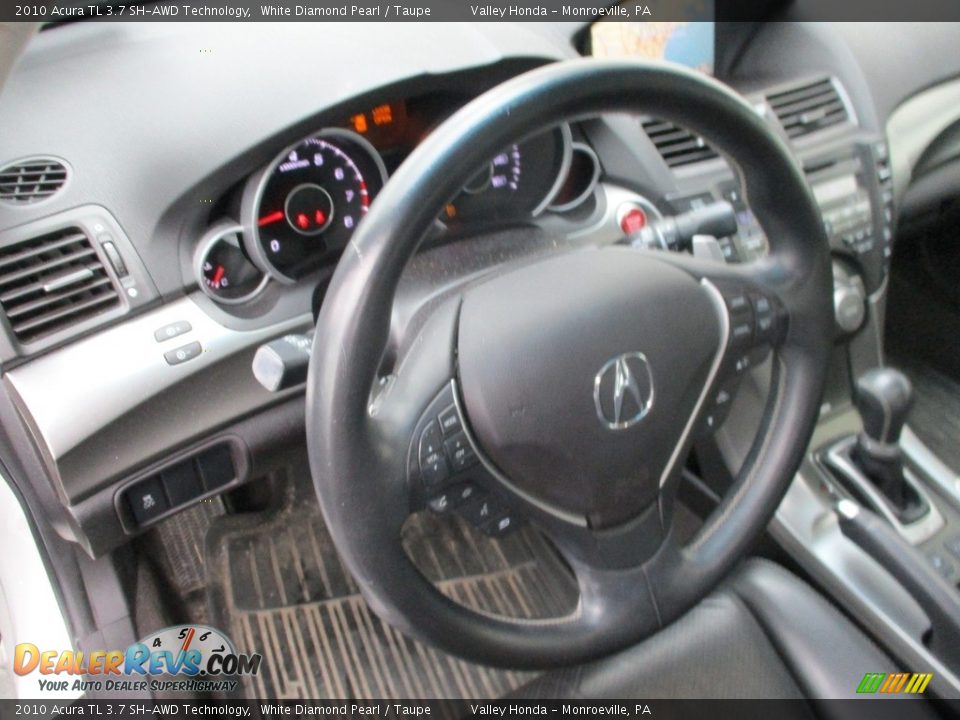 2010 Acura TL 3.7 SH-AWD Technology White Diamond Pearl / Taupe Photo #14
