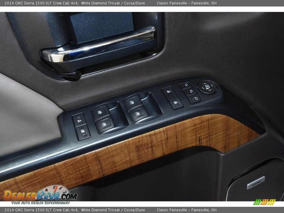 2014 GMC Sierra 1500 SLT Crew Cab 4x4 White Diamond Tricoat / Cocoa/Dune Photo #10
