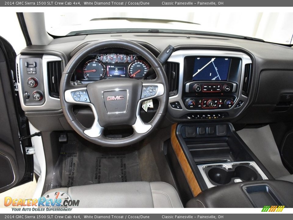 2014 GMC Sierra 1500 SLT Crew Cab 4x4 White Diamond Tricoat / Cocoa/Dune Photo #12