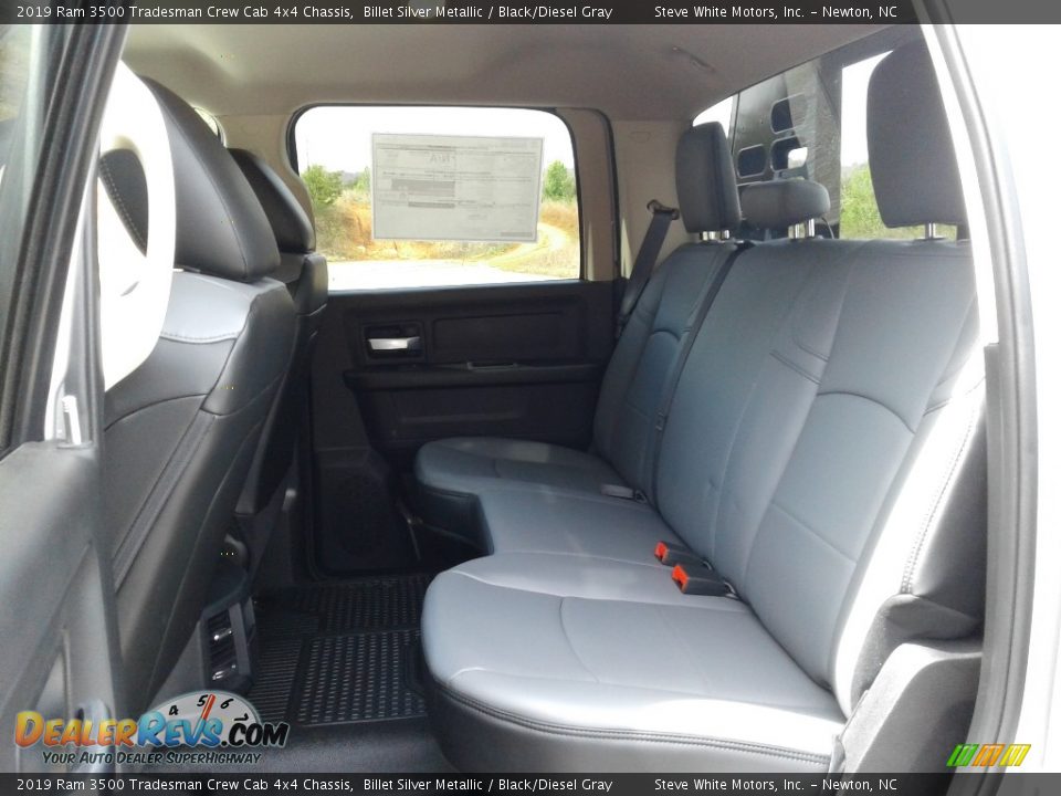 Rear Seat of 2019 Ram 3500 Tradesman Crew Cab 4x4 Chassis Photo #11