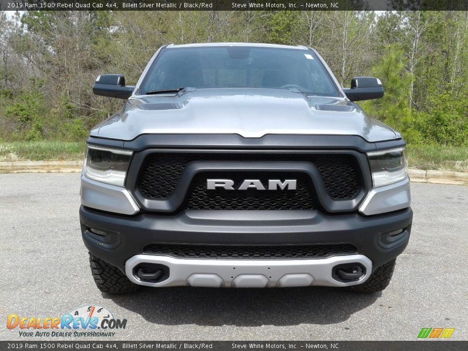 2019 Ram 1500 Rebel Quad Cab 4x4 Billett Silver Metallic / Black/Red Photo #3