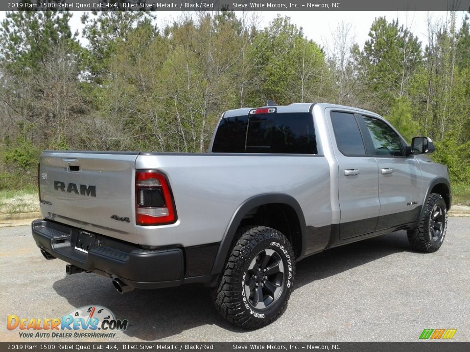 2019 Ram 1500 Rebel Quad Cab 4x4 Billett Silver Metallic / Black/Red Photo #6