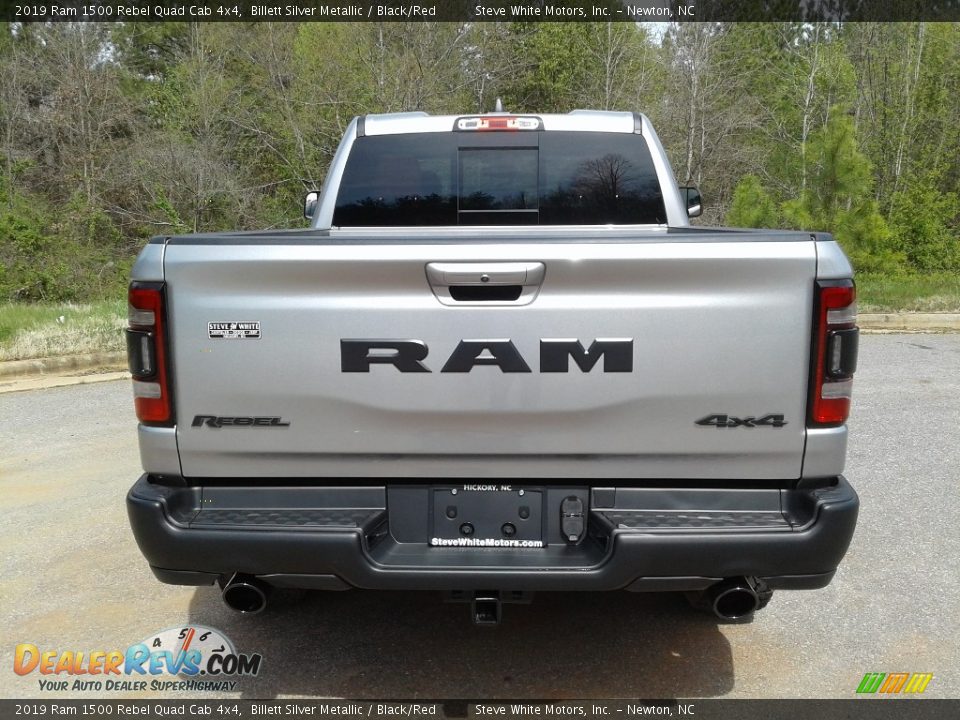 2019 Ram 1500 Rebel Quad Cab 4x4 Billett Silver Metallic / Black/Red Photo #7