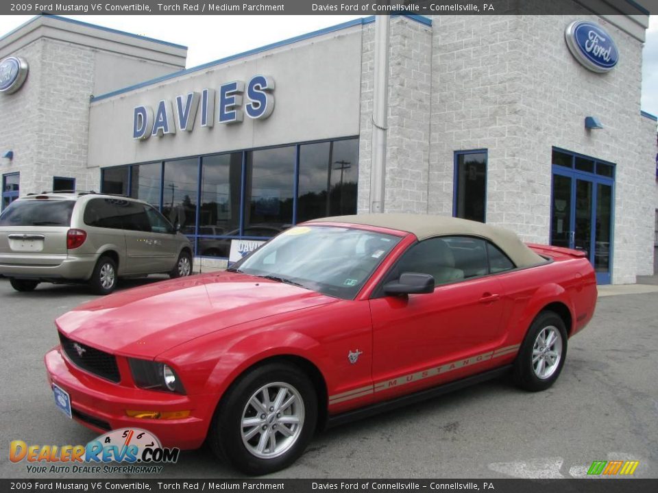 2009 Ford Mustang V6 Convertible Torch Red / Medium Parchment Photo #1