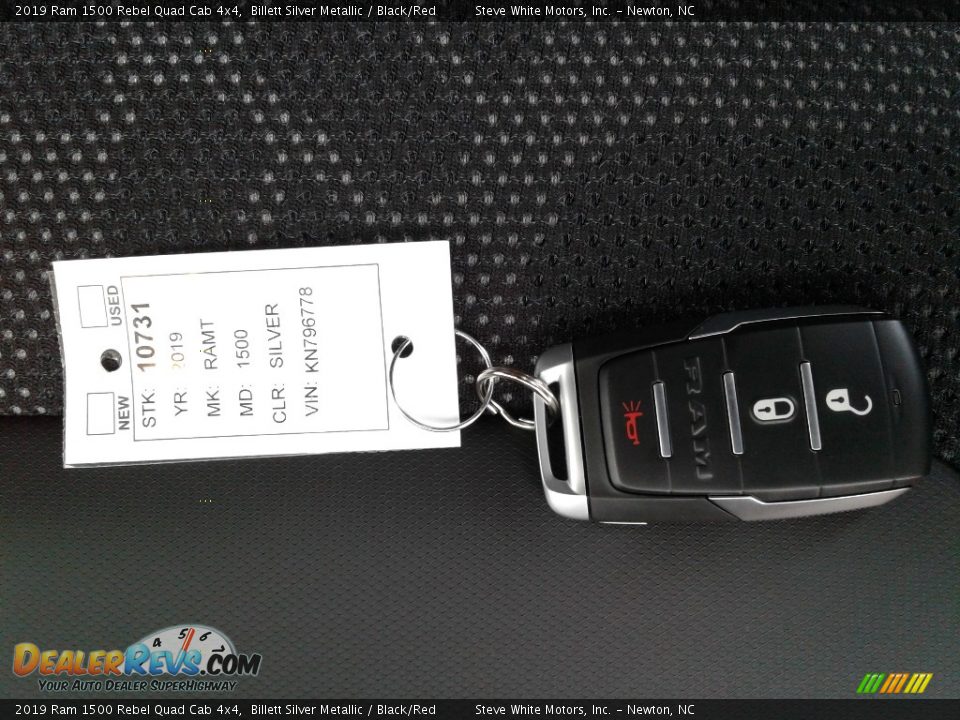 2019 Ram 1500 Rebel Quad Cab 4x4 Billett Silver Metallic / Black/Red Photo #31