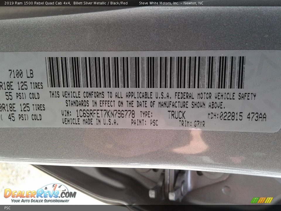 Ram Color Code PSC Billett Silver Metallic