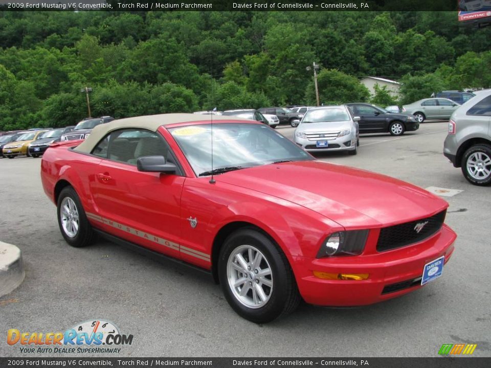 2009 Ford Mustang V6 Convertible Torch Red / Medium Parchment Photo #6