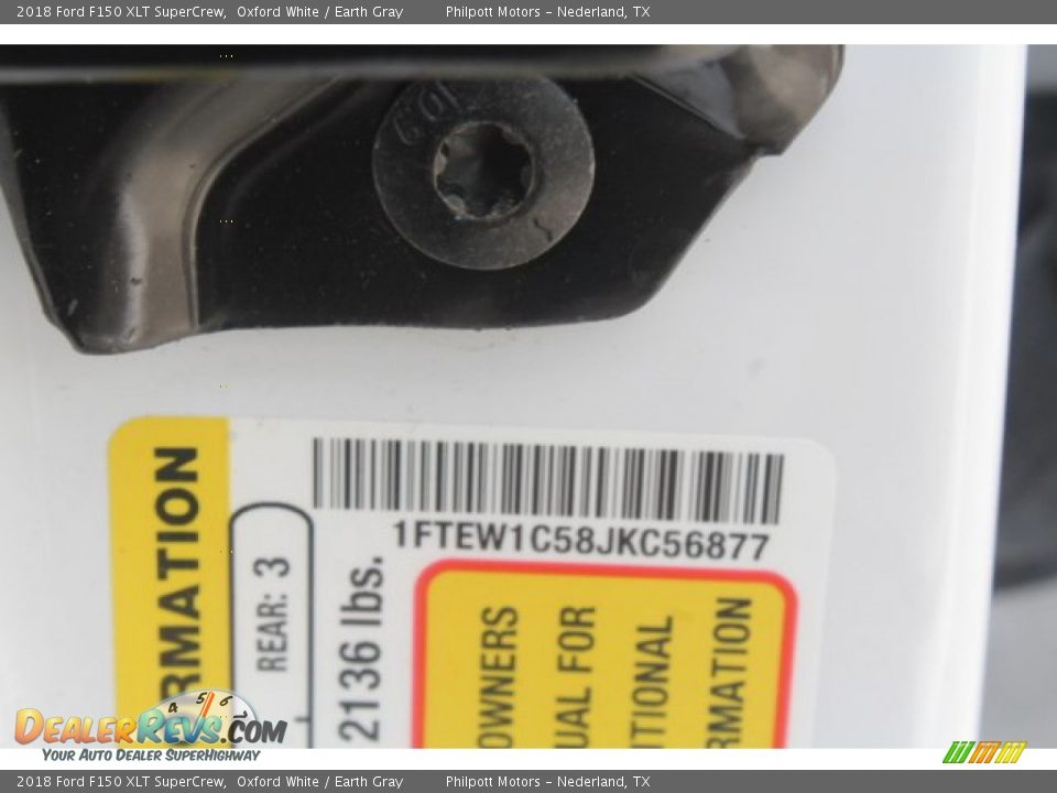 2018 Ford F150 XLT SuperCrew Oxford White / Earth Gray Photo #27