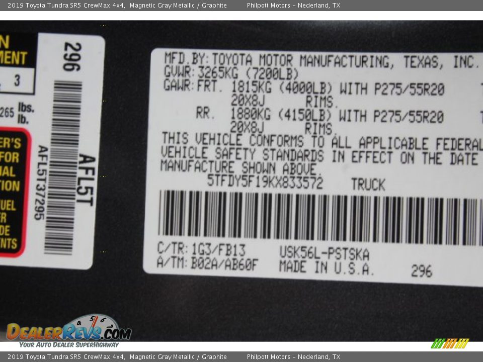 2019 Toyota Tundra SR5 CrewMax 4x4 Magnetic Gray Metallic / Graphite Photo #23