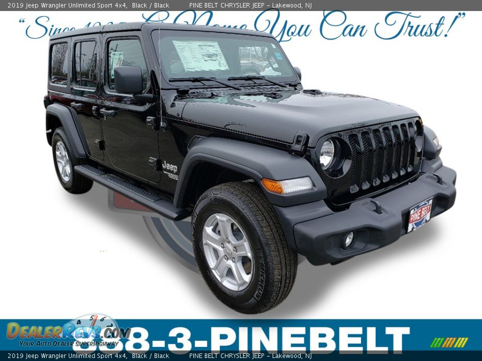 2019 Jeep Wrangler Unlimited Sport 4x4 Black / Black Photo #1