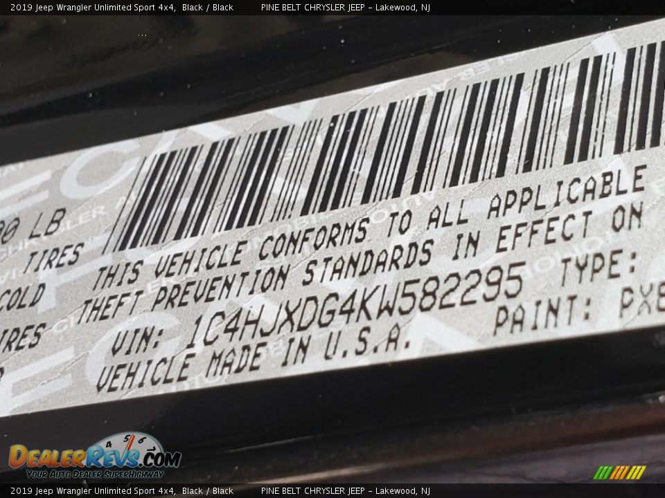 2019 Jeep Wrangler Unlimited Sport 4x4 Black / Black Photo #9