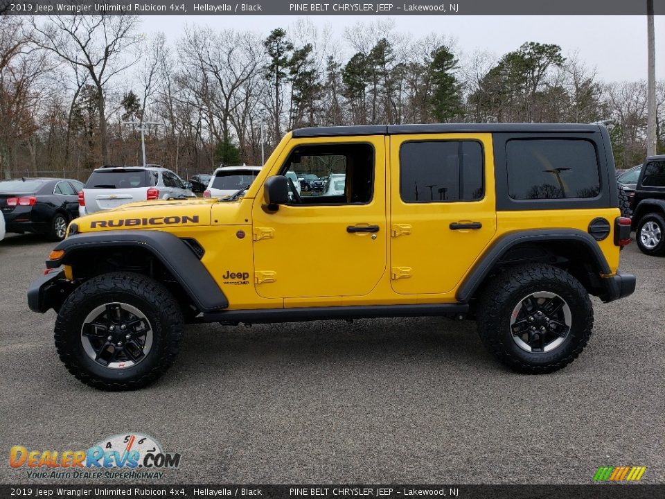 2019 Jeep Wrangler Unlimited Rubicon 4x4 Hellayella / Black Photo #3