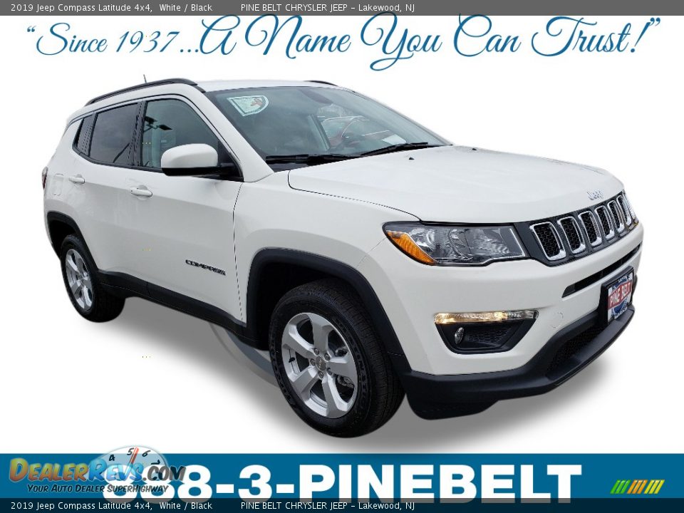 2019 Jeep Compass Latitude 4x4 White / Black Photo #1