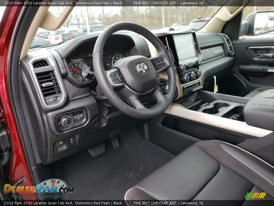 Black Interior - 2019 Ram 1500 Laramie Quad Cab 4x4 Photo #10