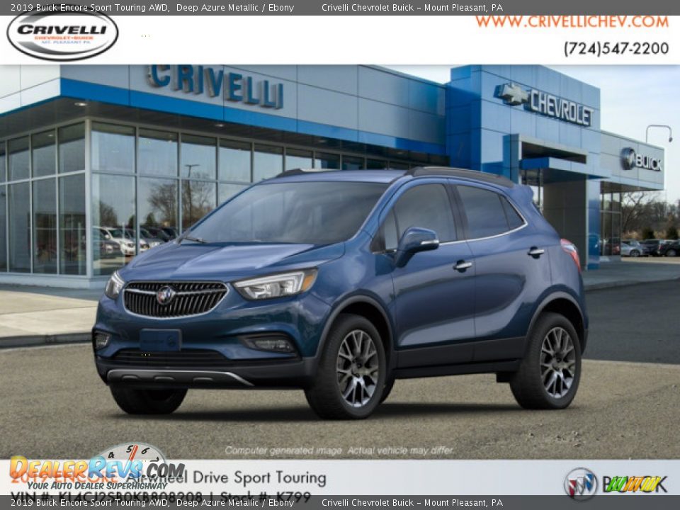 2019 Buick Encore Sport Touring AWD Deep Azure Metallic / Ebony Photo #1