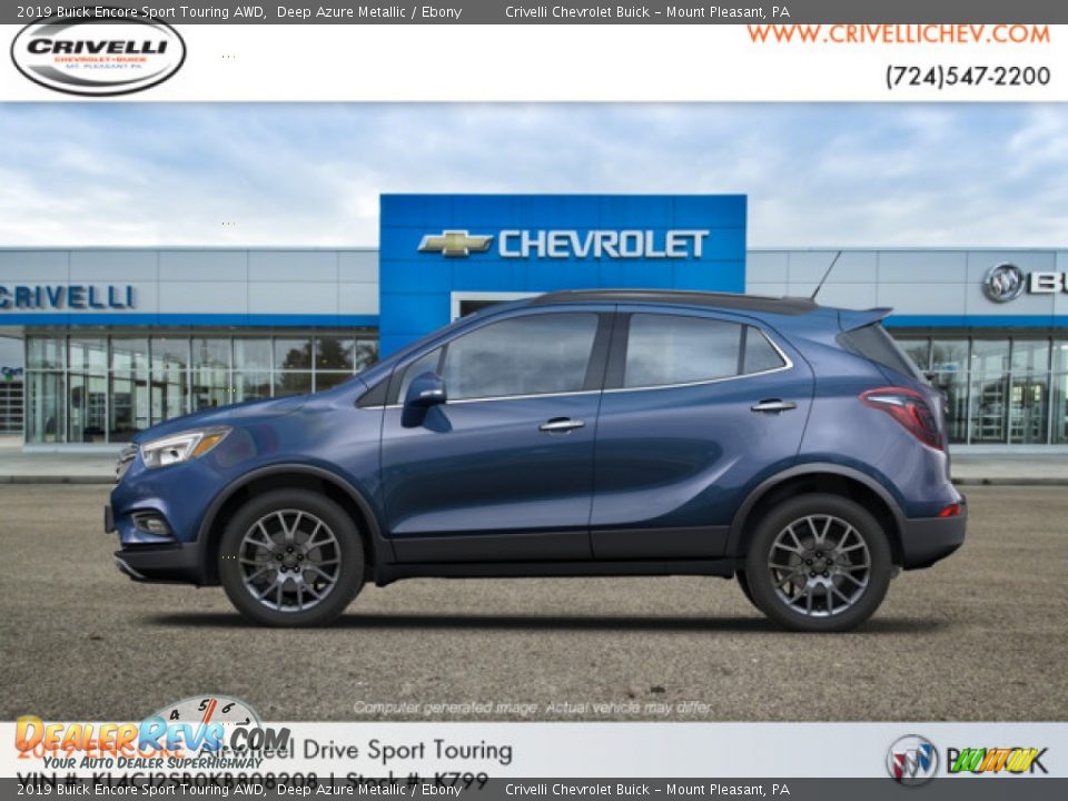 2019 Buick Encore Sport Touring AWD Deep Azure Metallic / Ebony Photo #2