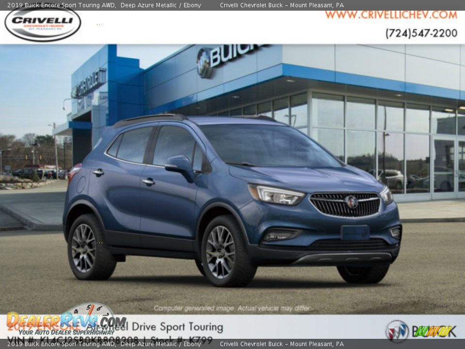 2019 Buick Encore Sport Touring AWD Deep Azure Metallic / Ebony Photo #4