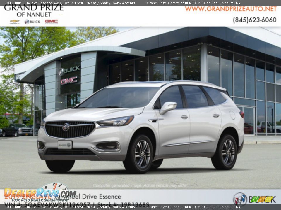 2019 Buick Enclave Essence AWD White Frost Tricoat / Shale/Ebony Accents Photo #1