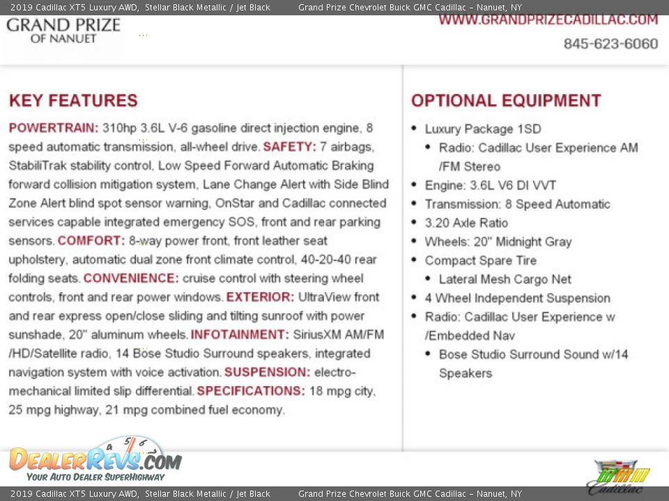 2019 Cadillac XT5 Luxury AWD Stellar Black Metallic / Jet Black Photo #12