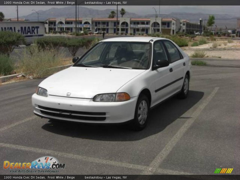 1993 Honda Civic DX Sedan Frost White / Beige Photo #1