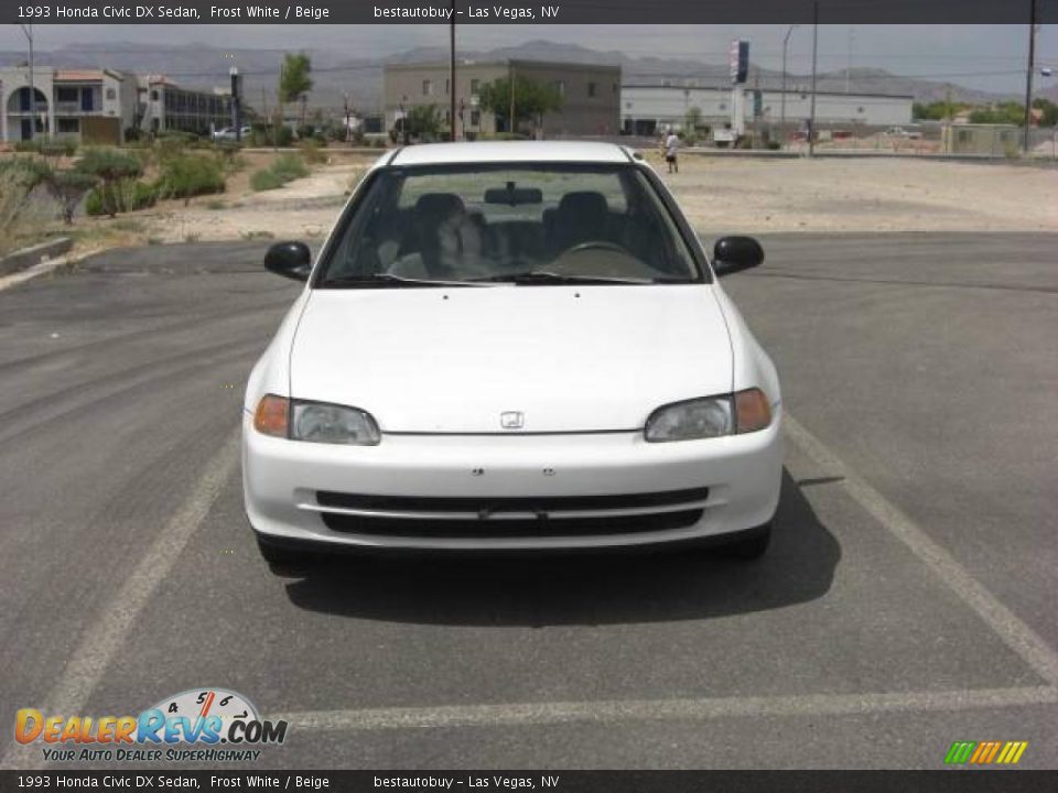 1993 Honda Civic DX Sedan Frost White / Beige Photo #2