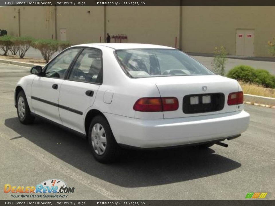 1993 Honda Civic DX Sedan Frost White / Beige Photo #8