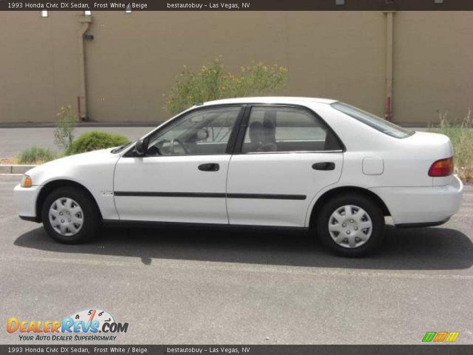 1993 Honda Civic DX Sedan Frost White / Beige Photo #9