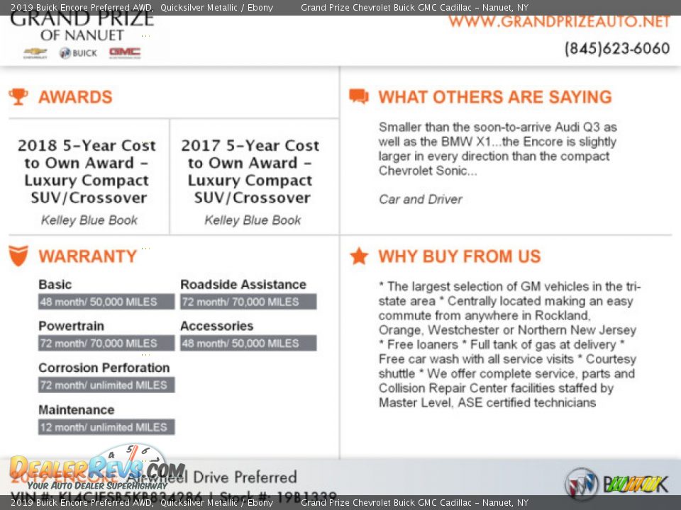 2019 Buick Encore Preferred AWD Quicksilver Metallic / Ebony Photo #11