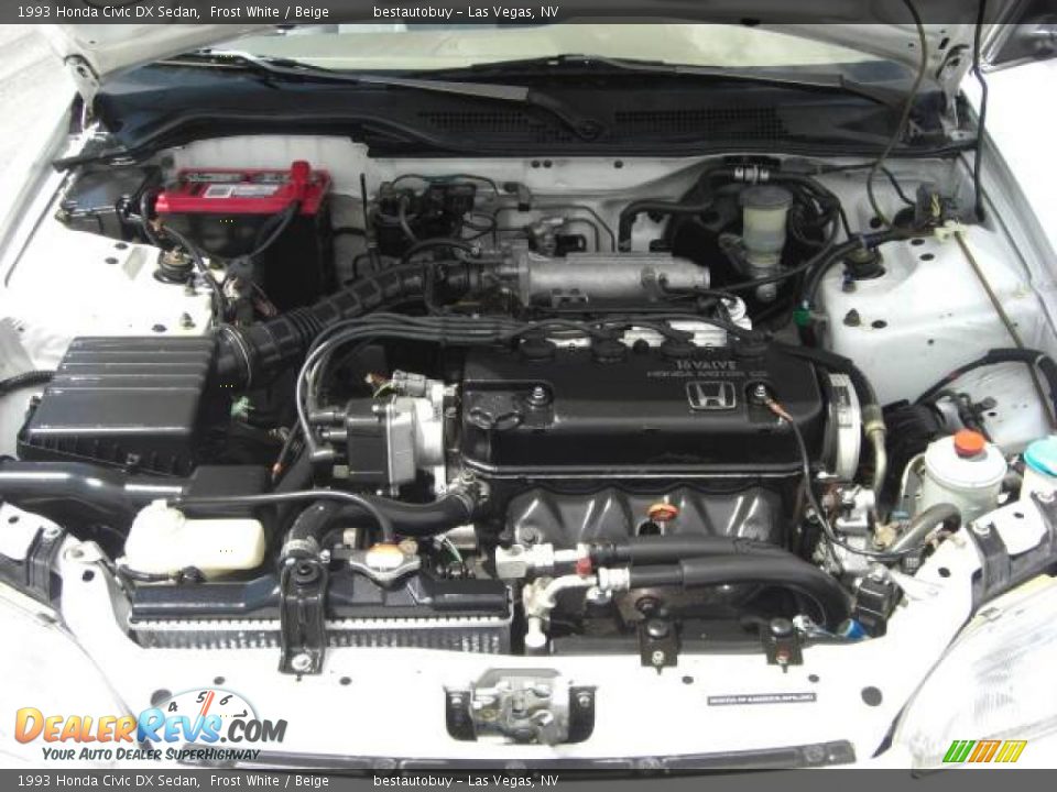 1993 Honda Civic DX Sedan Frost White / Beige Photo #25