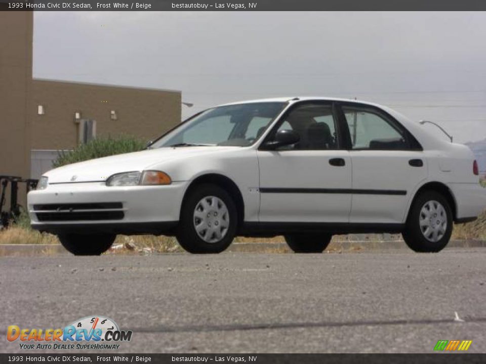 1993 Honda Civic DX Sedan Frost White / Beige Photo #30