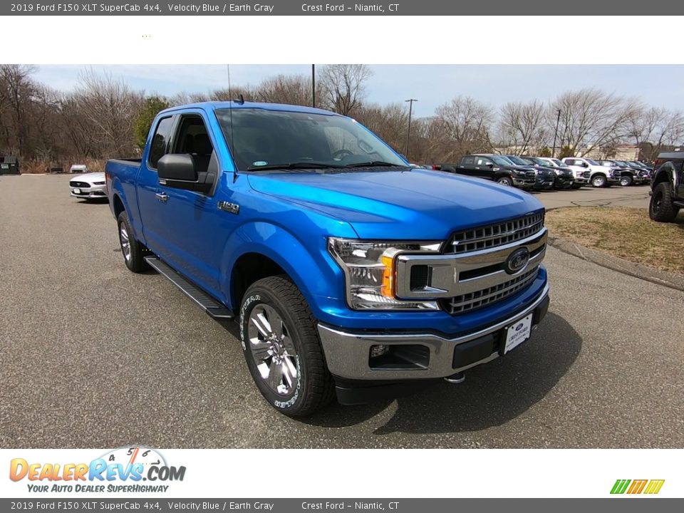 2019 Ford F150 XLT SuperCab 4x4 Velocity Blue / Earth Gray Photo #1