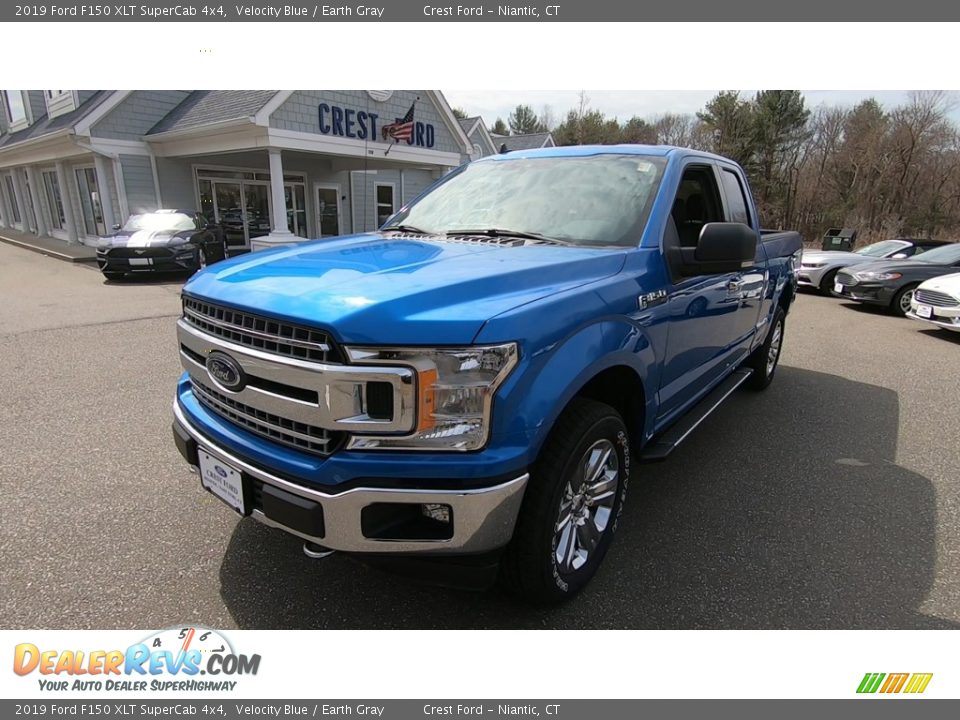 2019 Ford F150 XLT SuperCab 4x4 Velocity Blue / Earth Gray Photo #3
