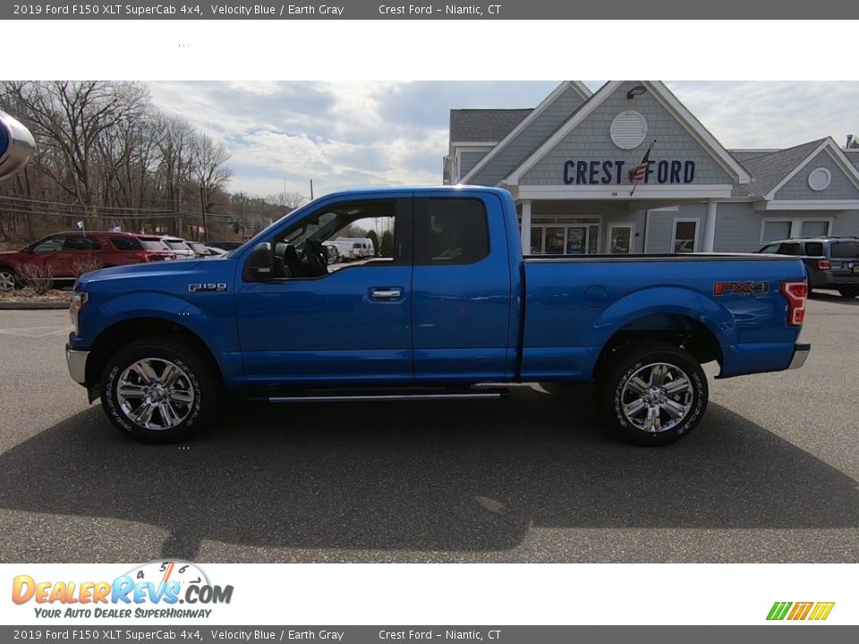 2019 Ford F150 XLT SuperCab 4x4 Velocity Blue / Earth Gray Photo #4