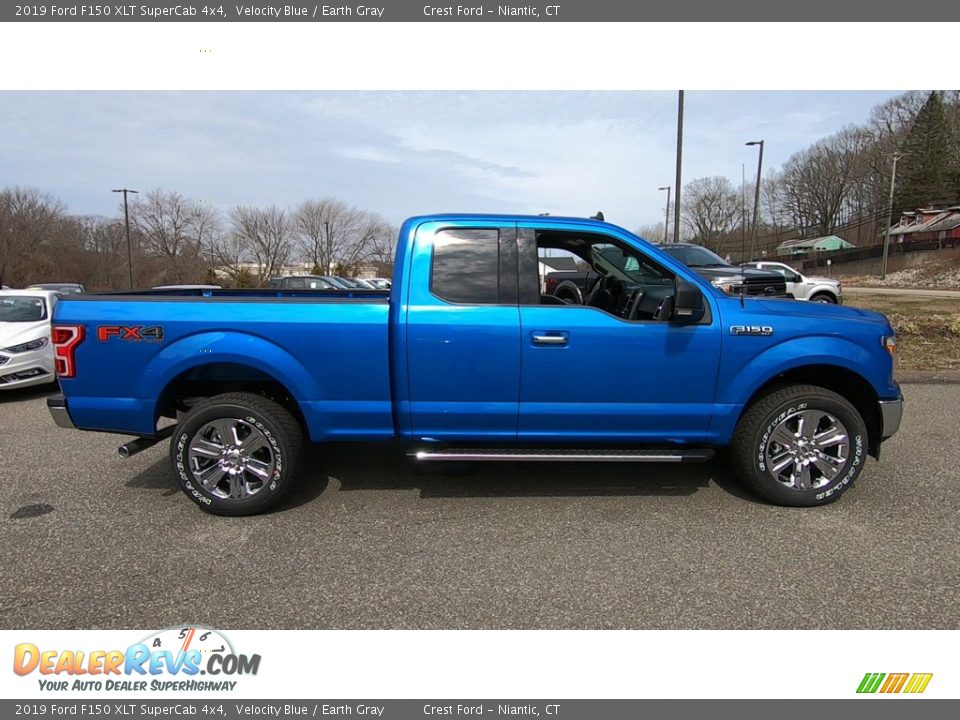2019 Ford F150 XLT SuperCab 4x4 Velocity Blue / Earth Gray Photo #8