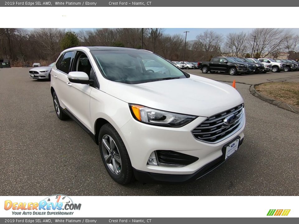 2019 Ford Edge SEL AWD White Platinum / Ebony Photo #1
