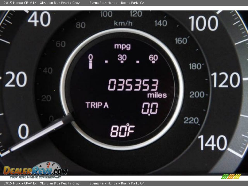 2015 Honda CR-V LX Obsidian Blue Pearl / Gray Photo #6