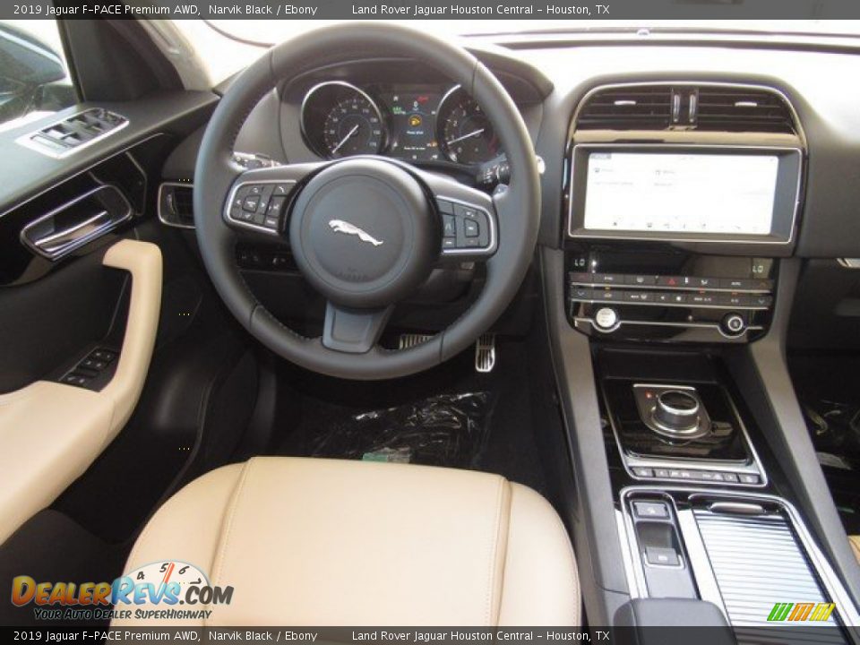 2019 Jaguar F-PACE Premium AWD Narvik Black / Ebony Photo #14