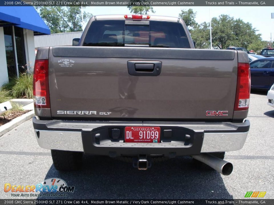 2008 GMC Sierra 2500HD SLT Z71 Crew Cab 4x4 Medium Brown Metallic / Very Dark Cashmere/Light Cashmere Photo #5