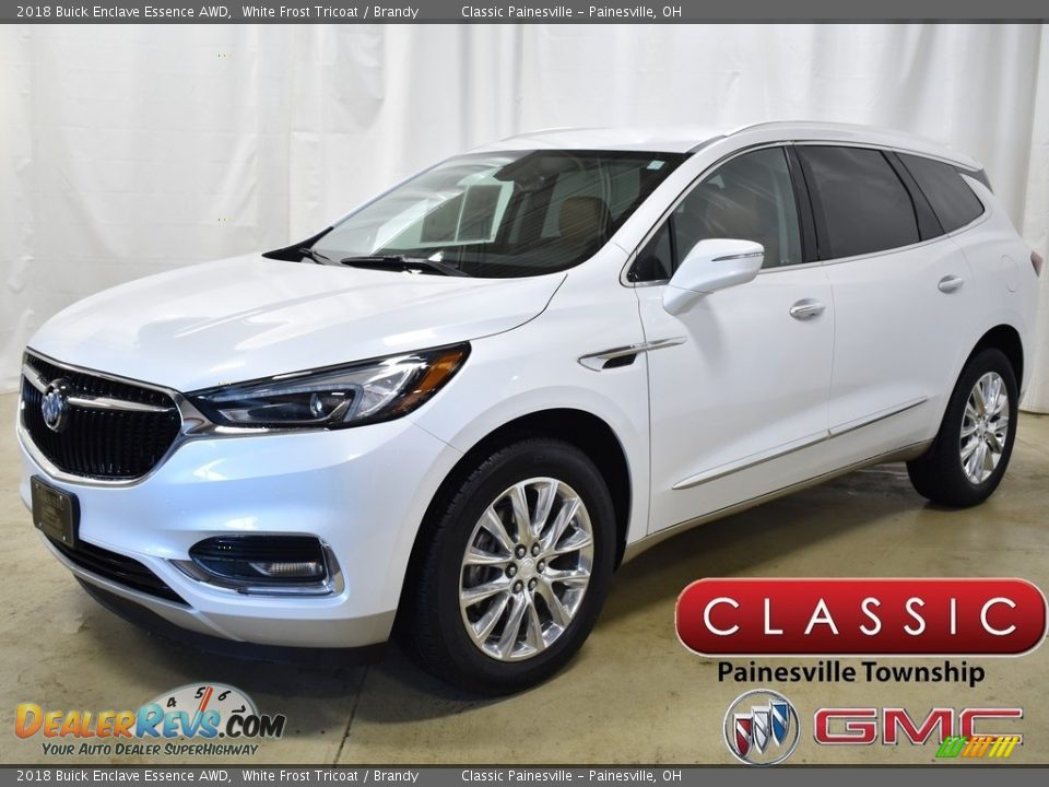 2018 Buick Enclave Essence AWD White Frost Tricoat / Brandy Photo #1
