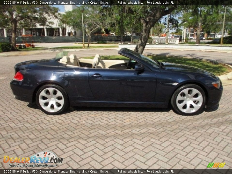 2006 BMW 6 Series 650i Convertible Monaco Blue Metallic / Cream Beige Photo #3