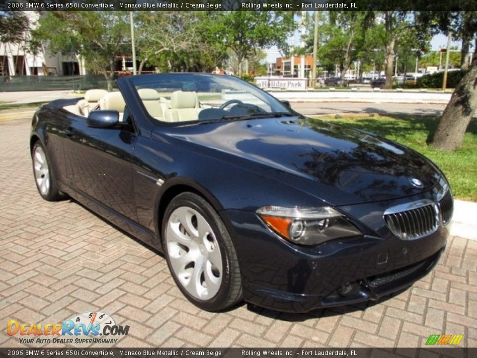 2006 BMW 6 Series 650i Convertible Monaco Blue Metallic / Cream Beige Photo #5