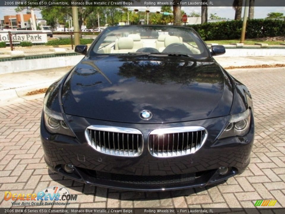 2006 BMW 6 Series 650i Convertible Monaco Blue Metallic / Cream Beige Photo #7