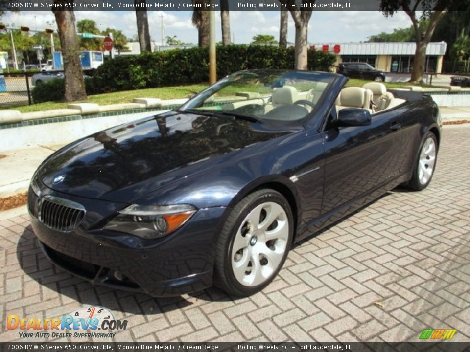 2006 BMW 6 Series 650i Convertible Monaco Blue Metallic / Cream Beige Photo #9