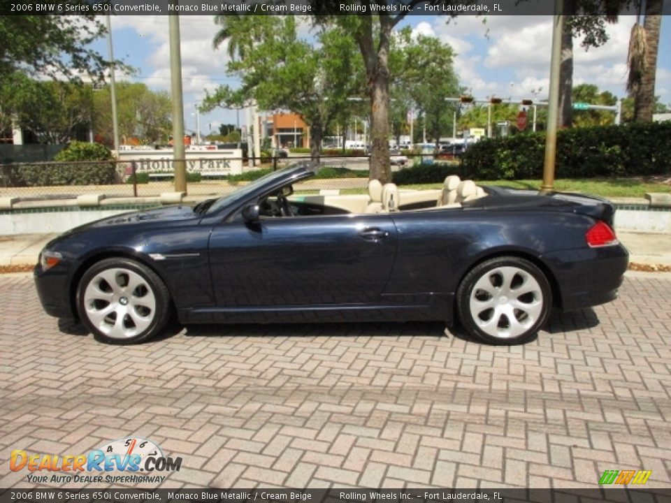 2006 BMW 6 Series 650i Convertible Monaco Blue Metallic / Cream Beige Photo #11