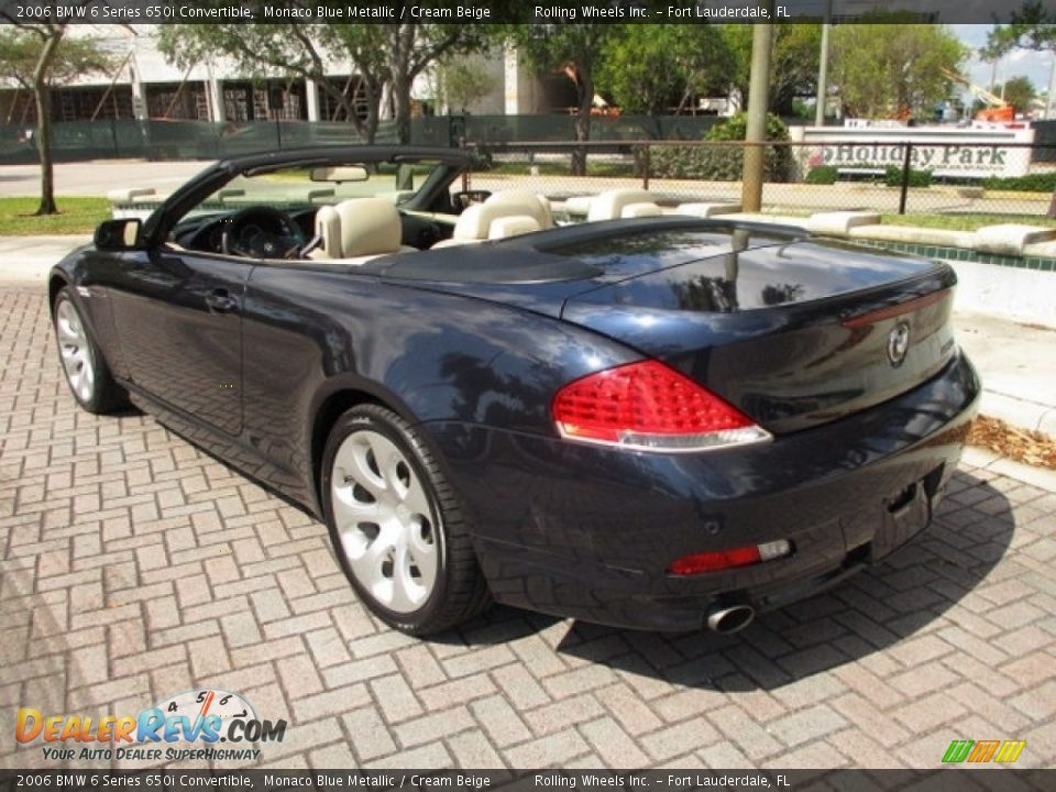 2006 BMW 6 Series 650i Convertible Monaco Blue Metallic / Cream Beige Photo #13