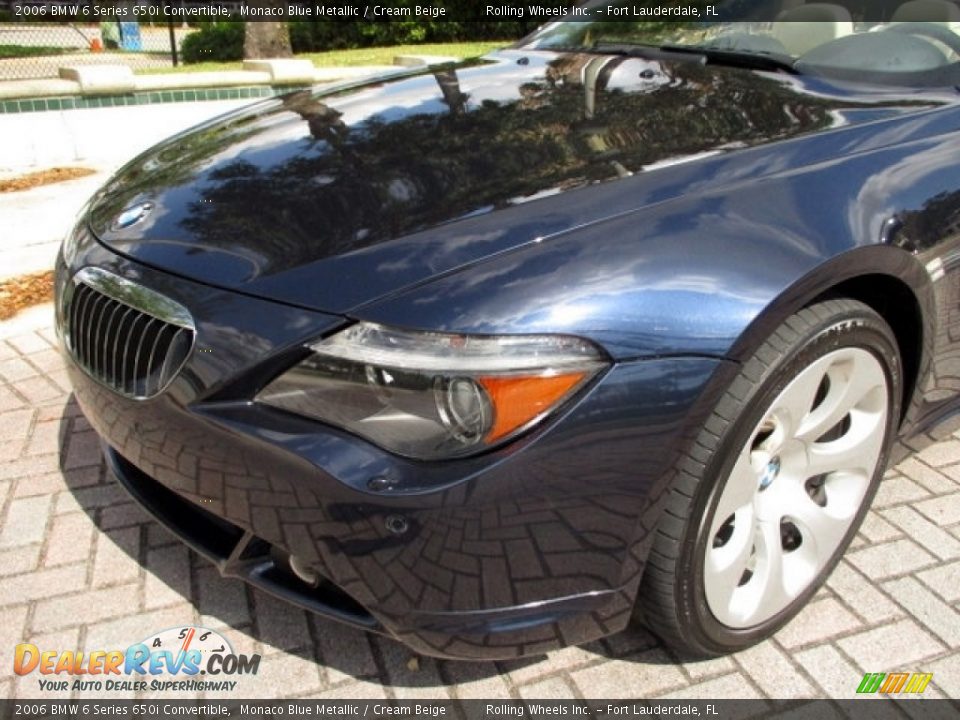 2006 BMW 6 Series 650i Convertible Monaco Blue Metallic / Cream Beige Photo #17
