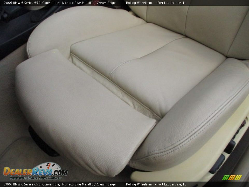 2006 BMW 6 Series 650i Convertible Monaco Blue Metallic / Cream Beige Photo #18